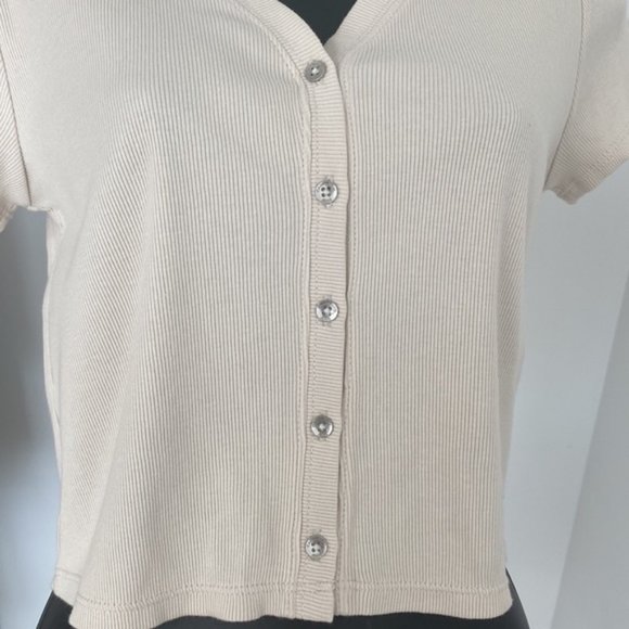 Calvin Klein Jeans V-neck Cotton Crop Top Size Small - Picture 5 of 8